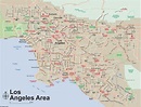 Mapa de Los Angeles, califórnia, a área do Mapa de Los Angeles, na ...