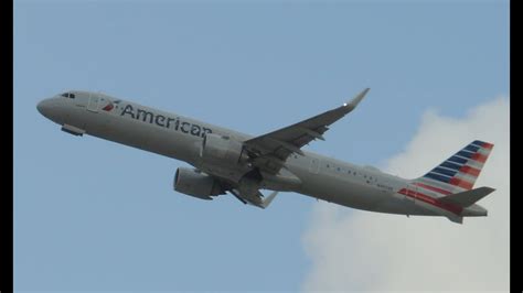 American Airlines Airbus A321 253neo N402an Takeoff From Lax Youtube