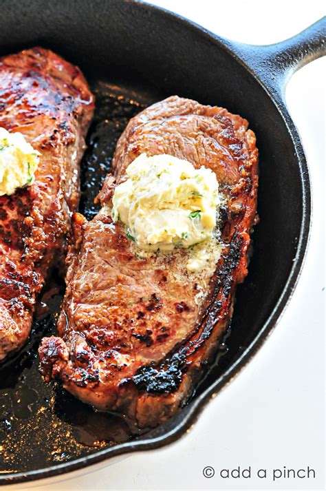 Cast iron is one of the most popular materials for cooking food, and many restaurants use cast iron skillets to cook delicious, juicy steaks. Skillet Steaks with Gorgonzola Herbed Butter Recipe -Add a ...