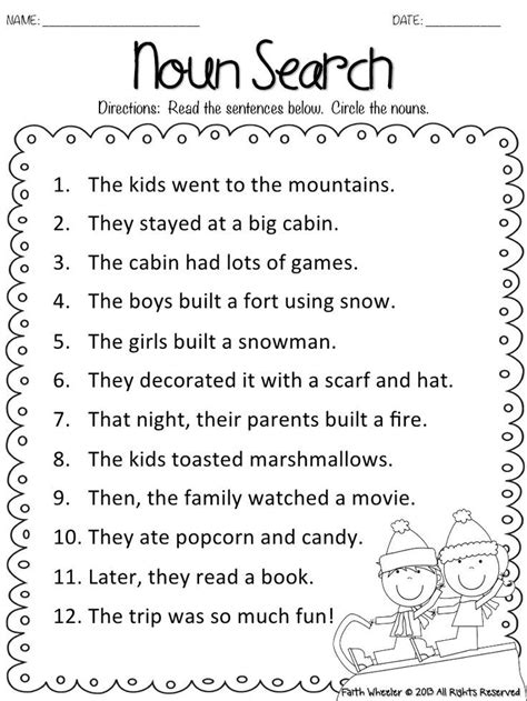 st grade grammar worksheets education fun kids preschool skills