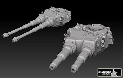Double Barrelled Tiger Tank Turrets 3d Model 3d Printable Cgtrader