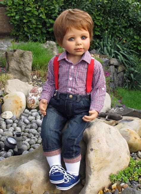 Large Realistic Life Like 32 Inch Baby Toddler Boy Doll Brunette Hair