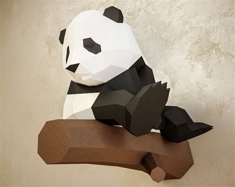 Papercraft Little Panda Diy Paper Craft 3d Plantilla Pdf Etsy