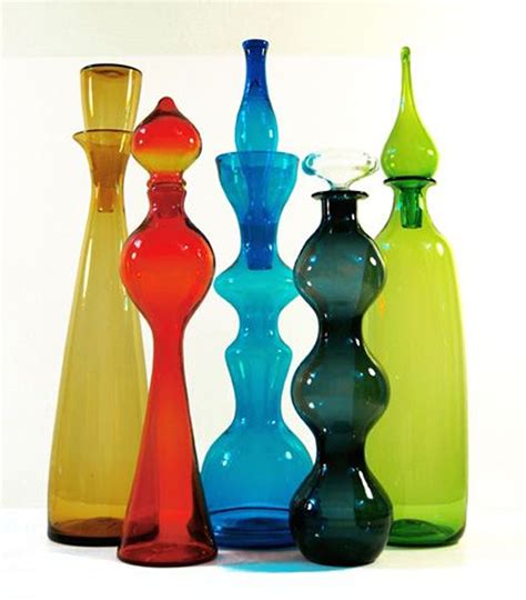 Decanter Collection By Blenko American Ca 1950 S 1960 S Decanters Blenko Blenko Glass