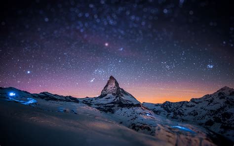 Free Images Mountain Snow Winter Sky Night Star Atmosphere