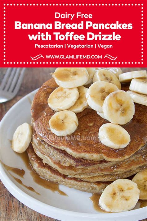 Explore the best info now. Banana Bread Pancakes with Toffee Drizzle | Fall Pancakes ...
