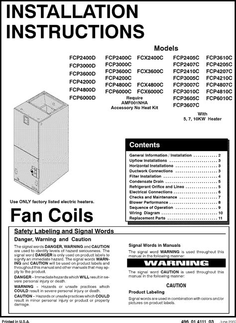 ICP FCP2400D1 User Manual FAN COIL Manuals And Guides L0502499
