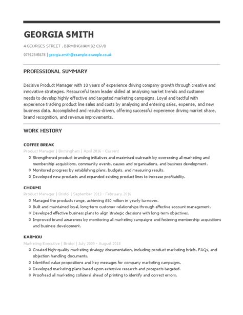 Product Manager Cv Examples Tips And Templates Myperfectcv