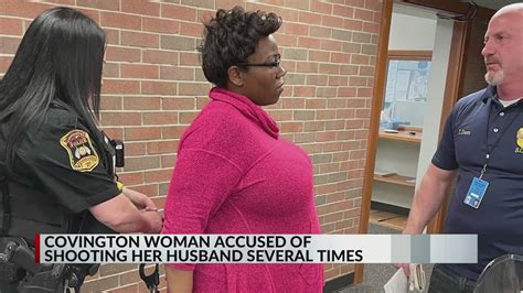 covington police wife shot husband turned herself in