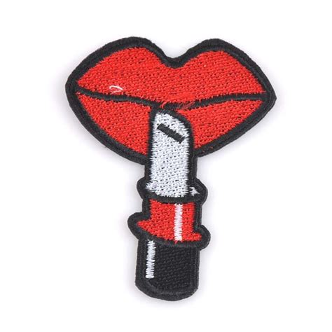 5pcs Lips Kiss Lipstick Badges Diy Embroidery Patch Applique Clothes