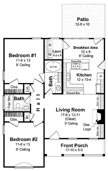 Home Plans Homepw13776 1000 Square Feet 2 Bedroom 2 Bathroom