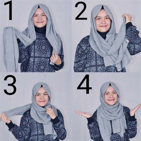 Cara Memakai Hijab Pashmina Trendy Simple