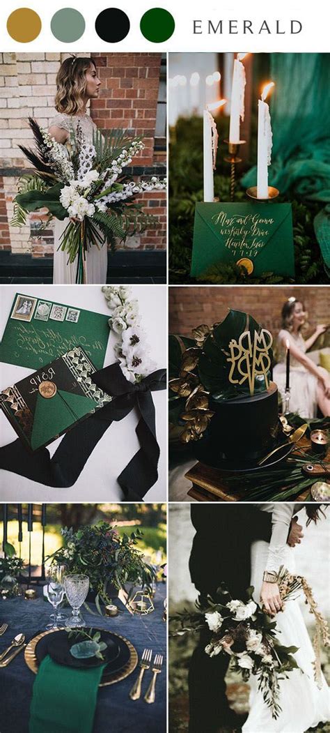Emerald Green Wedding Theme Boho Wedding Colors Dark Green Wedding