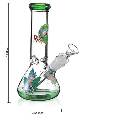 China Borosilicate 8inch Hookah Water Pipe Heavy Glass Bong Beaker Smok Pretty Bongs