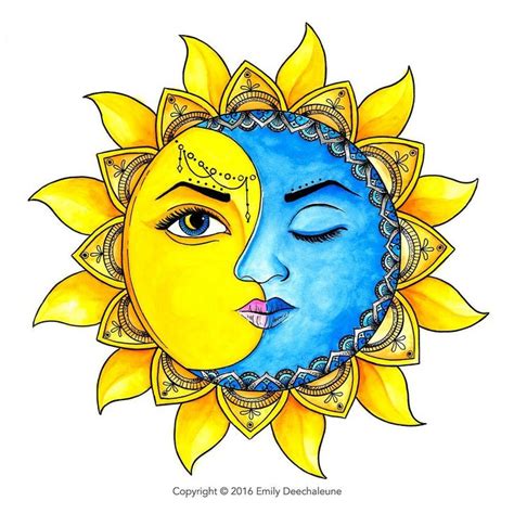 Sol Y Luna Dibujo De Sol Arte De Luna Dibujos De Colores