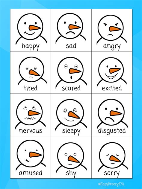 Teaching Emotions With Freezy The Snowman Teaching Resources