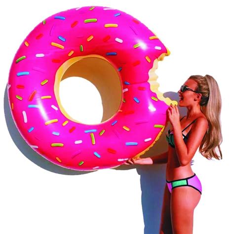 bigmouth giant strawberry frosted donut pool float 122Χ122Χ36cm