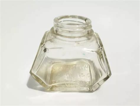 Antique Watermans Ink Well Glass Bottle Clear 2 Oz Inkwell Very Nice Embossed 11 99 Picclick