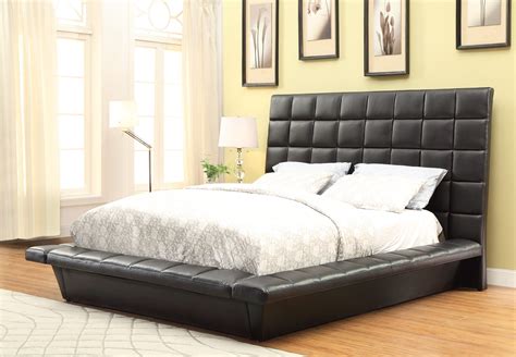 Louisa Black King Upholstered Platform Bed From Coaster 300510ke