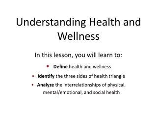 Ppt Holistic Health Understanding The Importance Of Harmony And