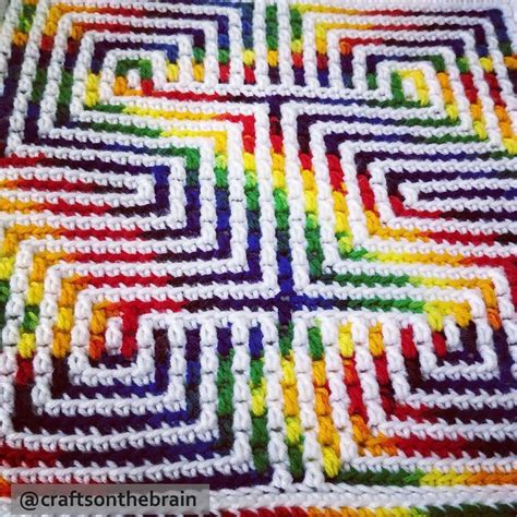 Crochet Pattern Mosaic Illusion Blanket Throw Afghan Etsy