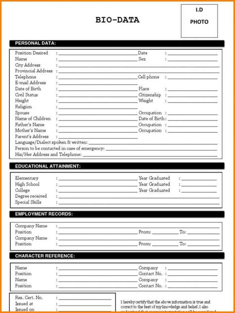 Making a good impression on an employer when you're asked to fill out a job application can be tricky. Biodata Form Download In Word Format.bio Data Form 1..jpg ...