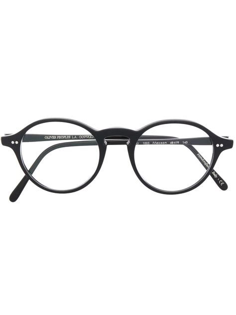 Oliver Peoples Maxson Round Frame Glasses In Schwarz Modesens