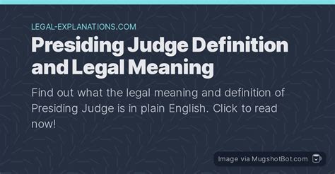 Presiding Judge Definition What Does Presiding Judge Mean