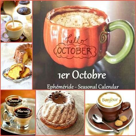 Éphéméride Seasonal Calendar Foto Autunnali Ottobre Foto
