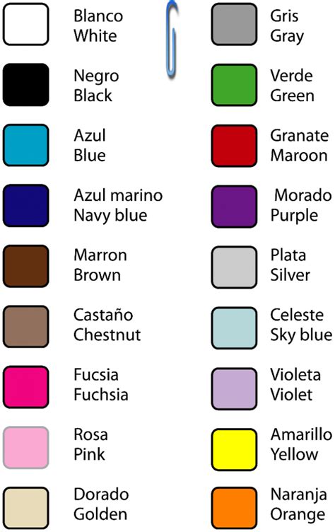 Los Colores En Ingles