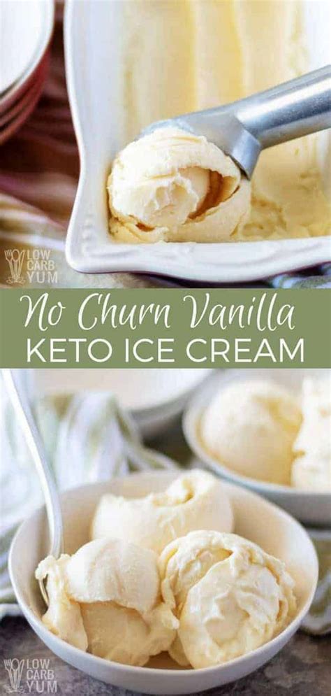 If the mixture is cooked or heated at all, chilling it first will speed this process along immeasurably and result in an ice cream with a creamier texture. Vanilla Keto Ice Cream Recipe Using No Churn Method | Low ...