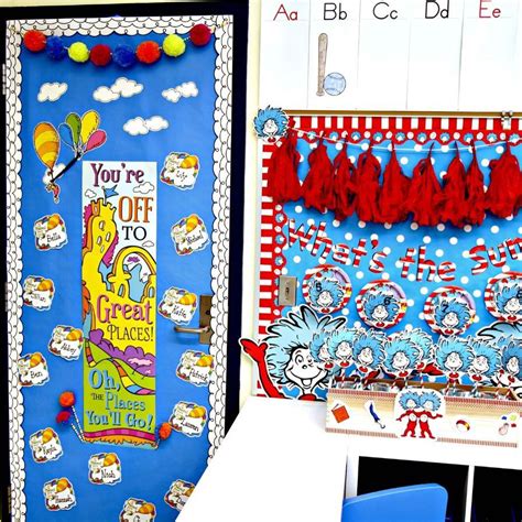 dr seuss™ oh the places you ll go bulletin board set oriental trading colorful bulletin