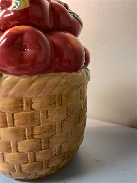Apples In A Basket Cookie Jar Alco Industries Etsy