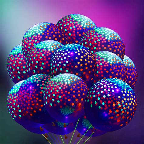 Buy Sumind 50 Pieces Neon Glow Balloons Blacklight Reactive Fluorescent