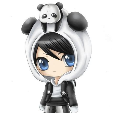 Anime Boy Chibi Panda Desenhos Kawaii Kawaii Desenhos Fofos