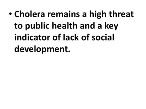 Epidemiology Of Cholera