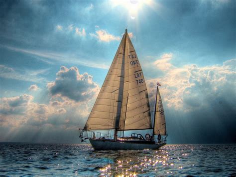 Wallpaper Landscape Boat Sailing Ship Sea Water Nature Sky