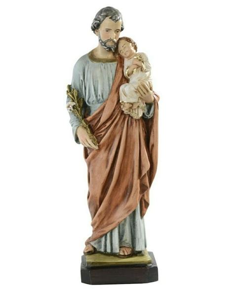 Statue Of St Joseph Cm 40 1574 Inches In Full Resin Marble Etsy Uk