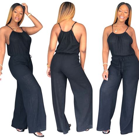 Fashion Plus Size Rompers Womens Jumpsuit 2018 New Arrival Hot Solid Spaghetti Strap Strapless