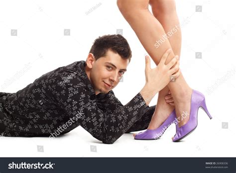 Image Confident Man Holding Woman Legs Stock Photo 26908336 Shutterstock
