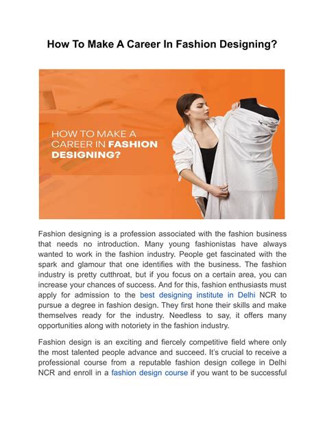How To Make A Career In Fashion Designing By The Design Village Issuu