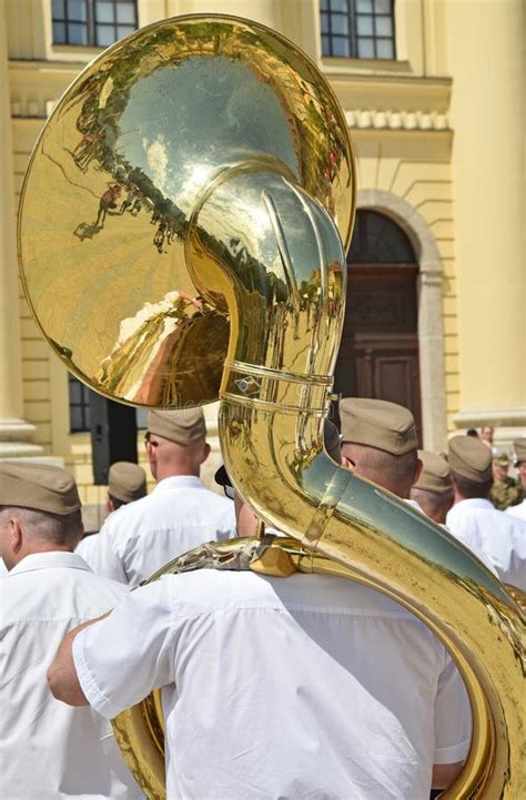 Military Brass Band Outdoor With Instruments Editorial Stock Photo