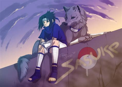 Sasuke With Wolf By Orphen Sirius On Deviantart