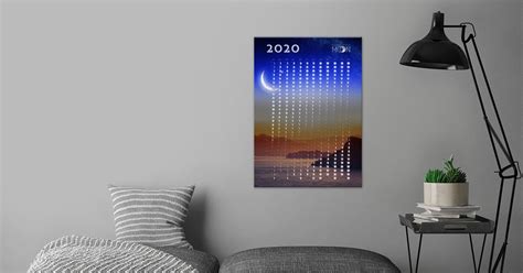 Moon Phases Calendar 2020 Poster By Moon Calendar Studio Displate