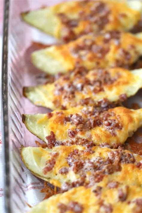 You want to start out cooking the potatoes for 10 minutes. Loaded Baked Potato Skins Recipe {Video} | The Carefree ...