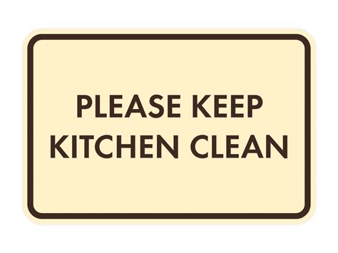 Classic Framed Please Keep Kitchen Clean Sign Ivorydark Brown