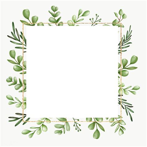 Green Floral Frame Transparent Png Premium Image By