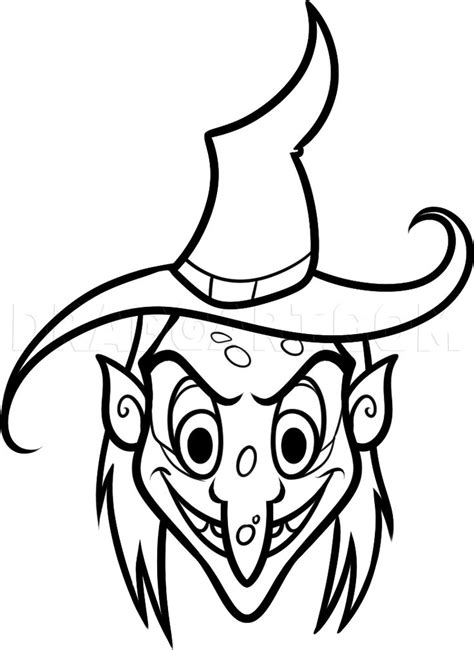 How To Draw A Witch Face Step By Step Drawing Guide By Dawn