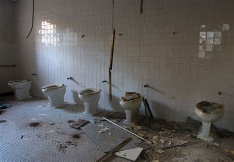 Pin By Megan Mcguire On Old And Abandoned Bathroom Photos School Bathroom Abandoned