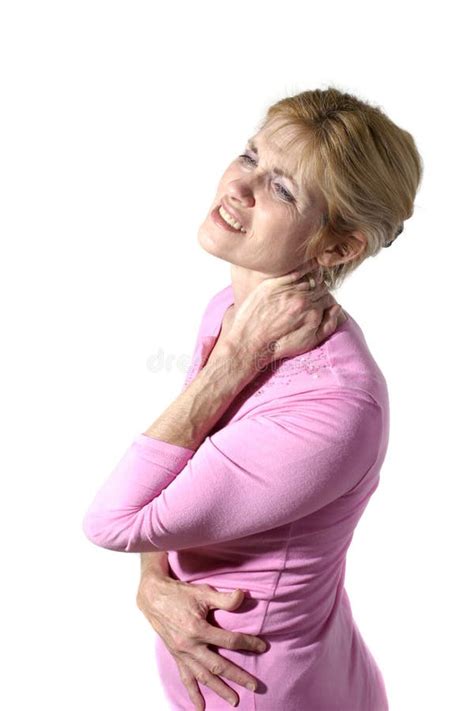 Woman With Severe Neck Pain 10 Stock Image Image Of Pose Female 1371735